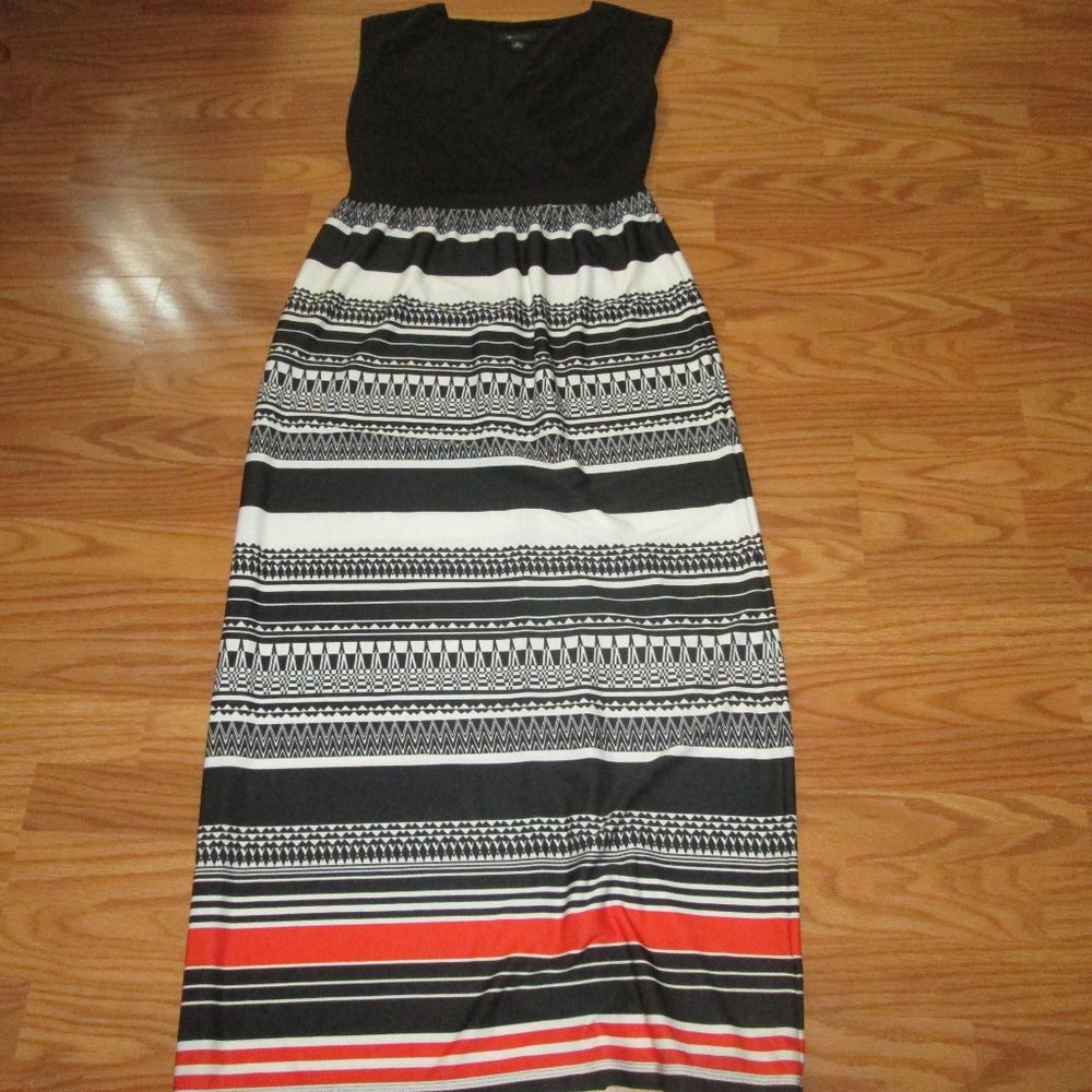 AB Studio Size S long dress Black cream orange